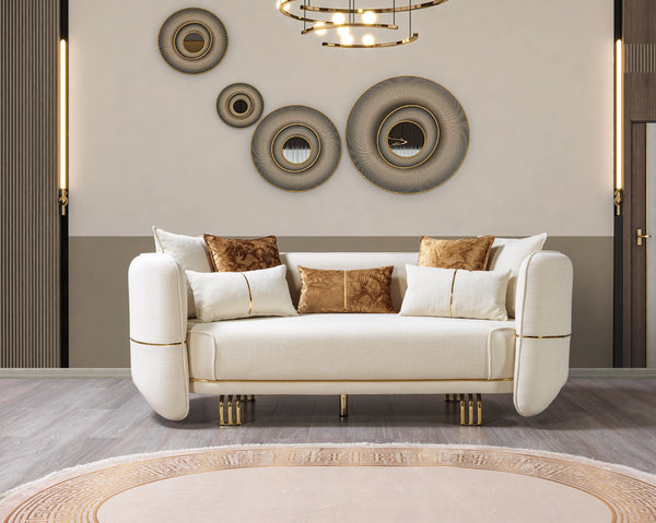 Helena Ivory Velvet 82" Loveseat