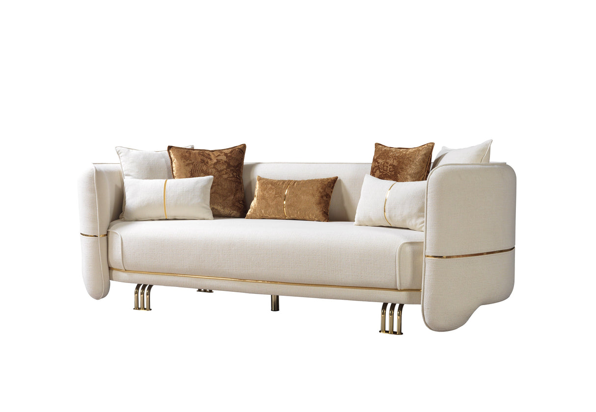 Helena Ivory Velvet 94" Sofa from Nova Furniture - Luna Furniture