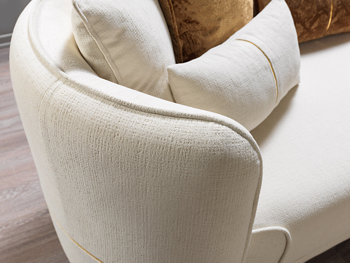 Helena Ivory Velvet 94" Sofa from Nova Furniture - Luna Furniture