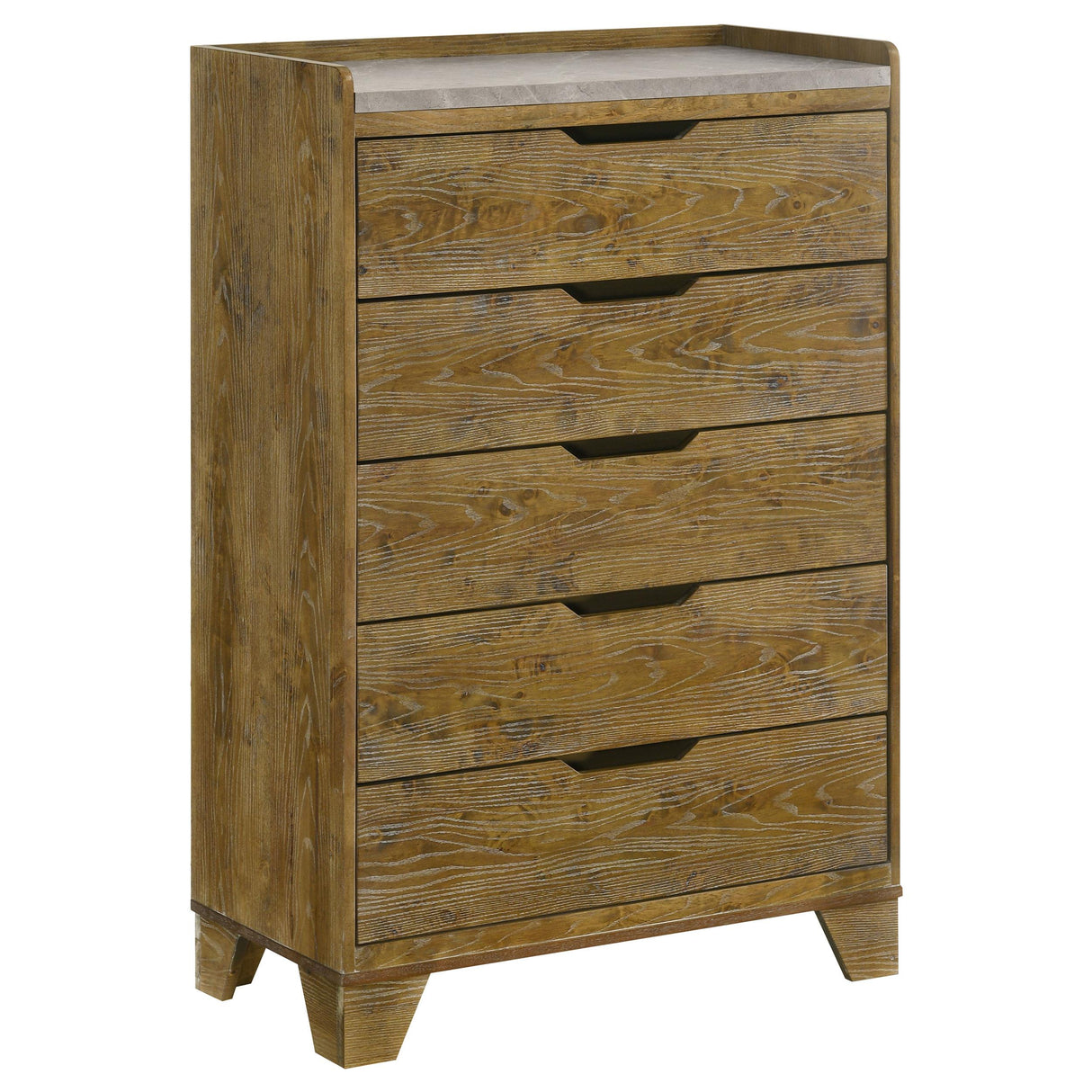 Henderson Medium Oak 5-Drawer Bedroom Chest from Coaster - Luna Furniture