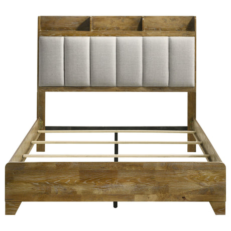 Henderson Medium Oak 57-inch Eastern King Bookcase Panel Bed from Coaster - Luna Furniture