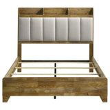 Henderson Medium Oak 57-inch Queen Bookcase Panel Bed from Coaster - Luna Furniture