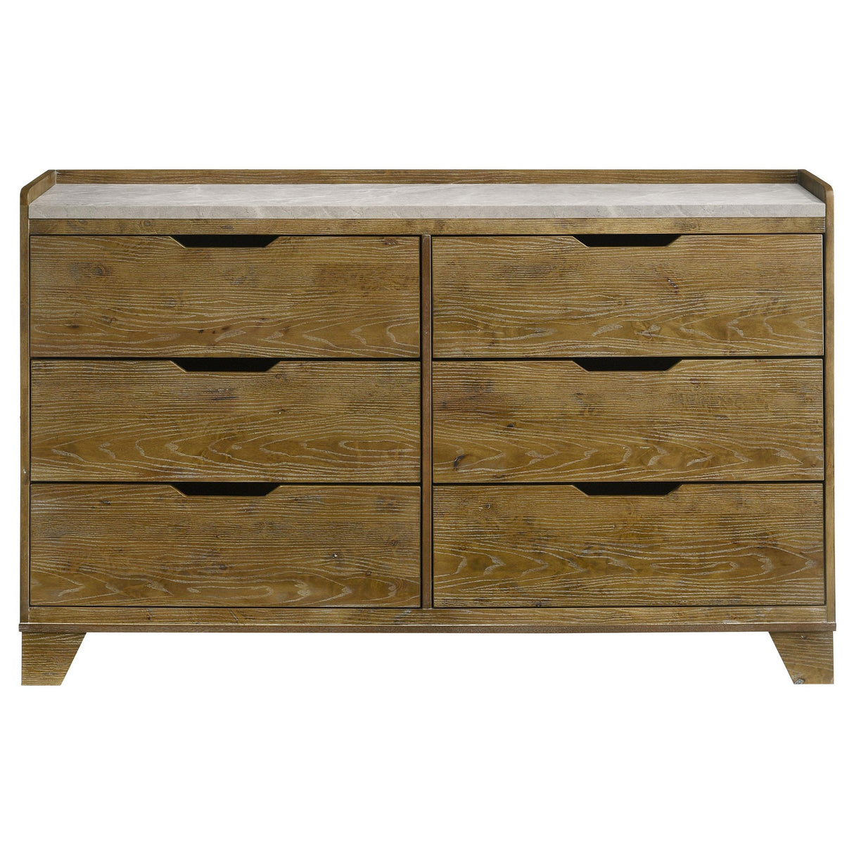 Henderson Medium Oak 6-Drawer Bedroom Dresser Cabinet from Coaster - Luna Furniture