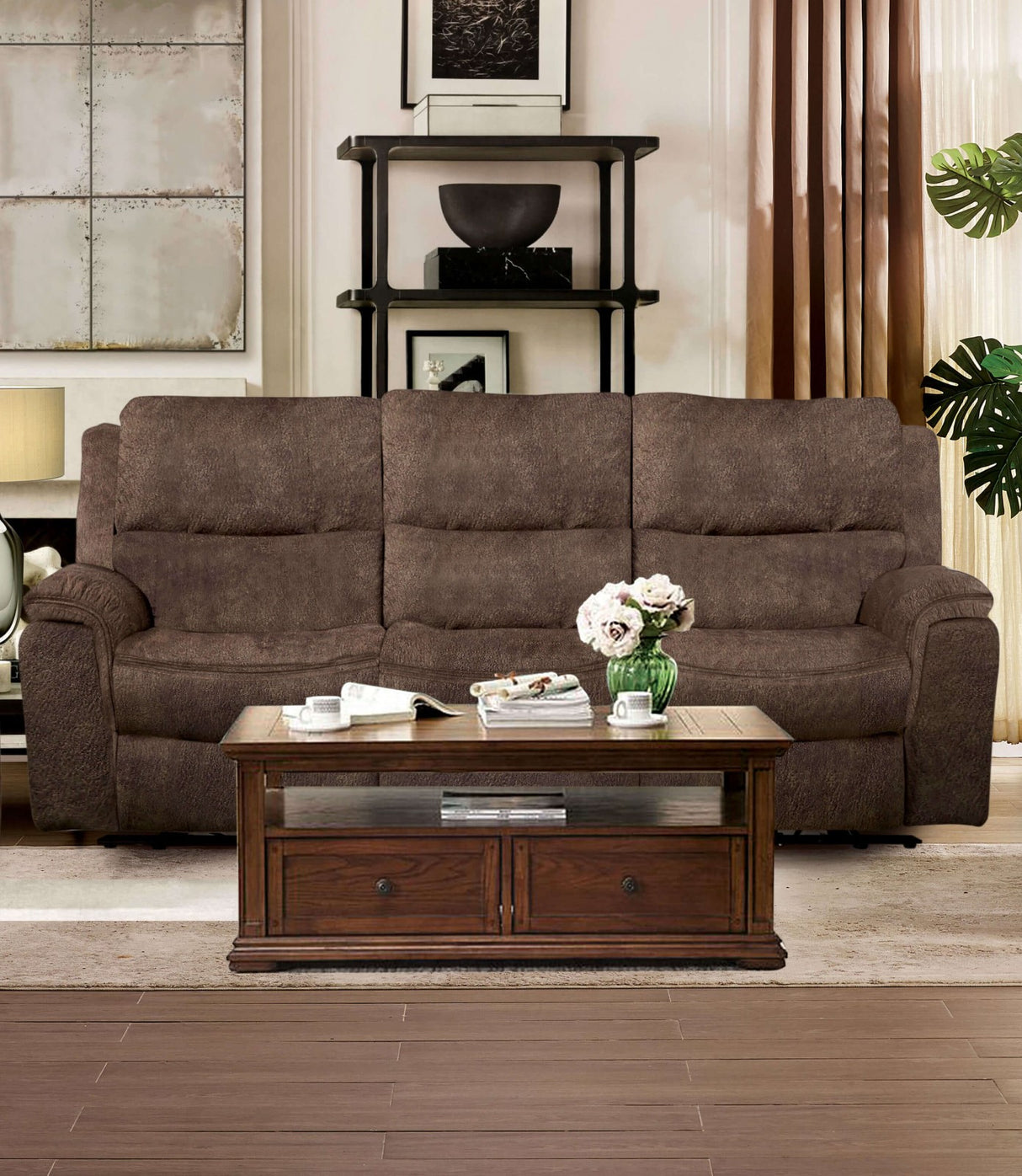Henricus Dark Brown Sofa from Furniture of America - Luna Furniture