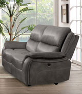 Henricus Dark Gray Loveseat from Furniture of America - Luna Furniture