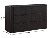 Henry 65″ 6-Drawer Reeded Dresser, Espresso Finish from Steve Silver - Luna Furniture
