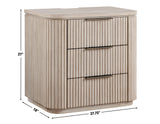 Henry Reeded 3-Drawer Nightstand with USB & Electric Outlets, Tan Finish from Steve Silver - Luna Furniture