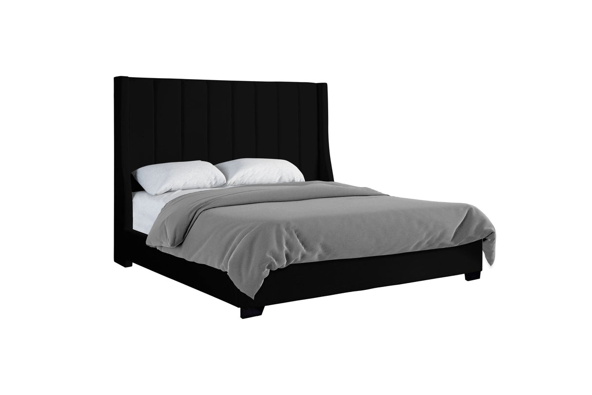 Herald Black King Upholstered Bed from Happy Homes - Luna Furniture
