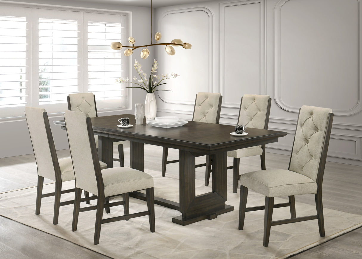 Herbert Espresso/Beige Extendable Dining Set from Crown Mark - Luna Furniture