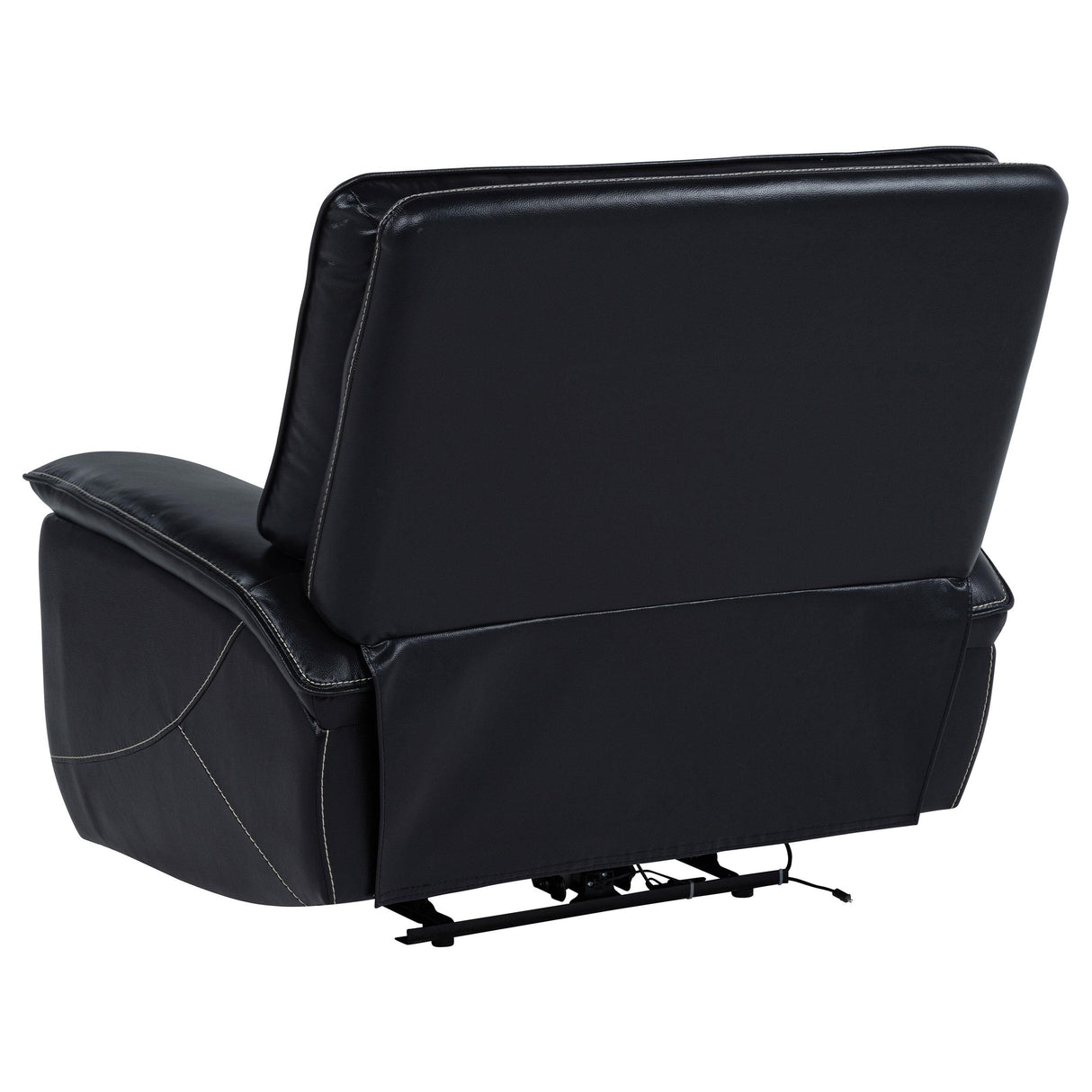 Hewitt Black Leather Upholstered Dual Power Recliner Chair from Coaster - Luna Furniture
