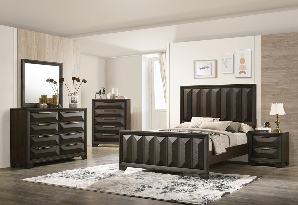 Hexham Espresso Queen Panel Bed from Furniture of America - Luna Furniture