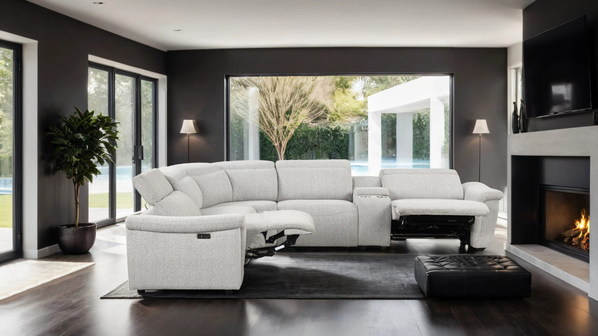 Hieronimus 2-Piece Light Gray Power Sectional from Furniture of America - Luna Furniture