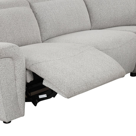 Hieronimus Light Gray Power Sectional from Furniture of America - Luna Furniture