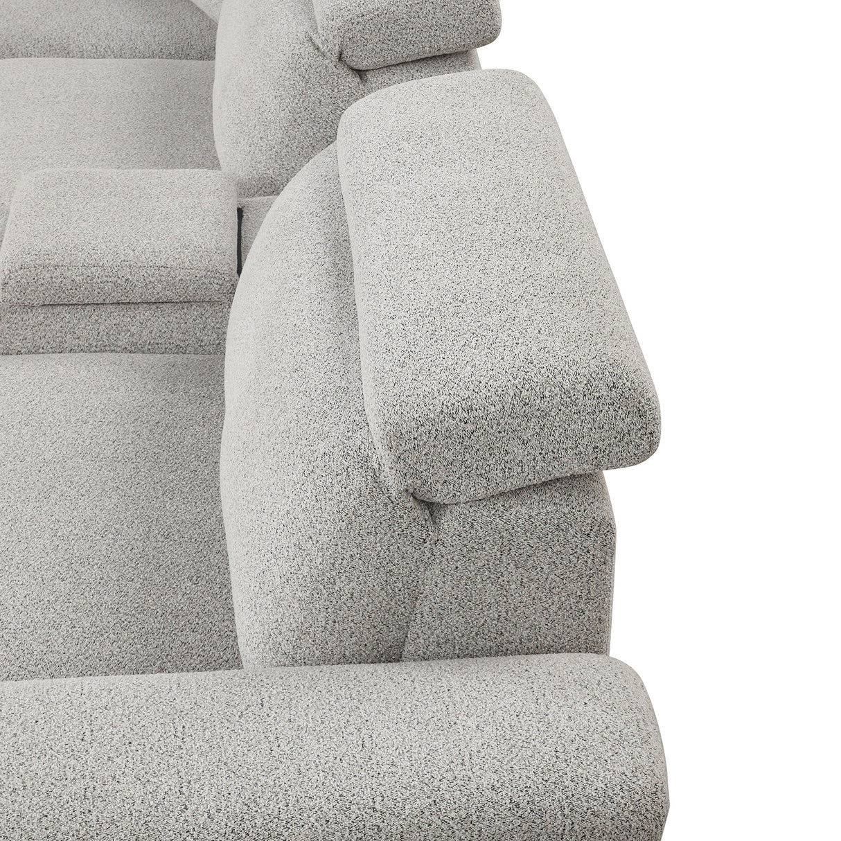 Hieronimus Light Gray Power Sectional from Furniture of America - Luna Furniture