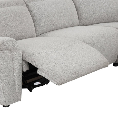 Hieronimus Light Gray Power Sectional from Furniture of America - Luna Furniture