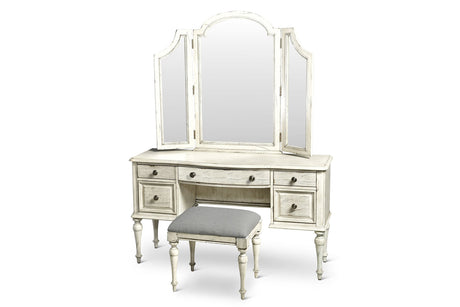Highland Park Cathedral White 3-Piece Vanity Set from Steve Silver - Luna Furniture