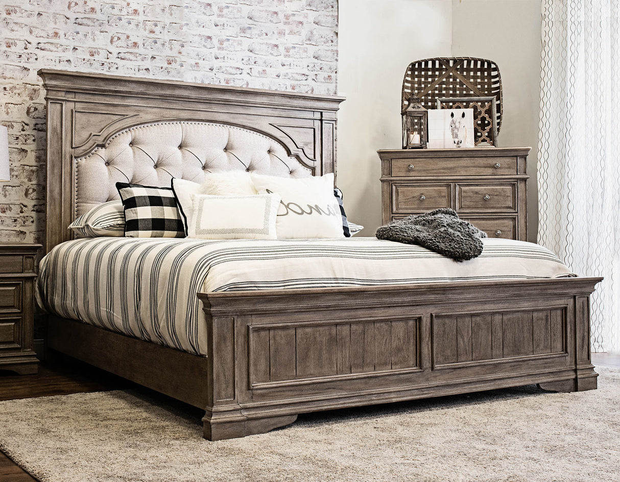 Highland Park-Tan 4-Piece King Set (King Bed/DR/MR/NS) from Steve Silver - Luna Furniture