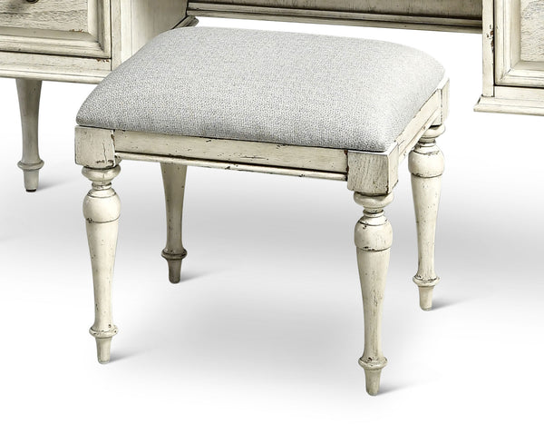 Highland Park White Vanity Bench