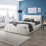 Hilar White Boucle Platform Bed Queen Size from Ashcroft Furniture - Luna Furniture