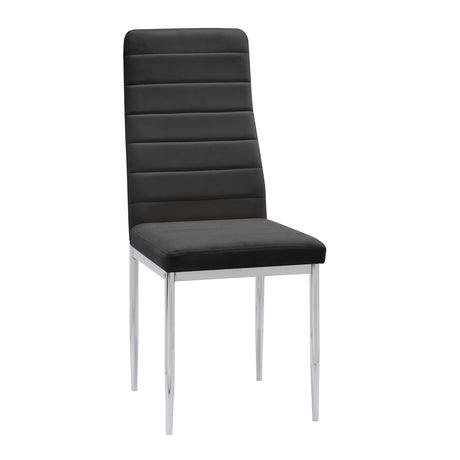 Hilla Black/Silver Glass Top 5-Piece Dining Set from Happy Homes - Luna Furniture