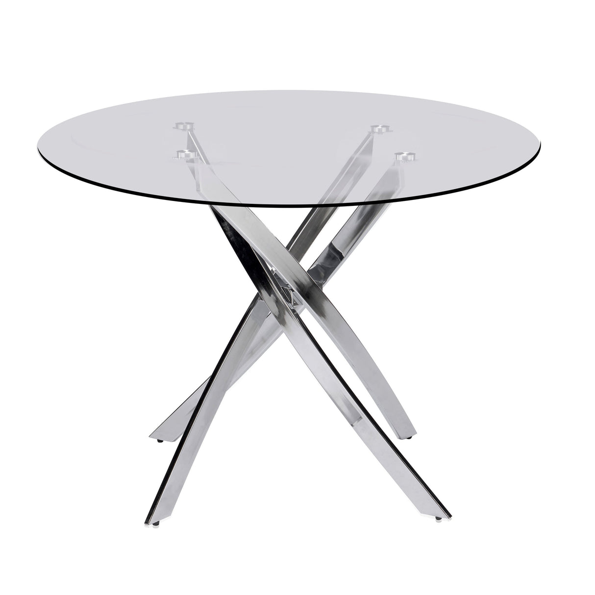 Hilla White/Silver Glass Top 5-Piece Dining Set from Happy Homes - Luna Furniture