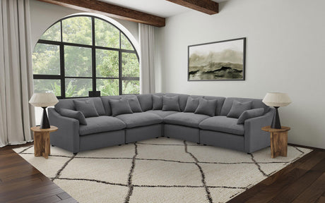Hobson Charcoal 5-piece Upholstered Modular Sectional Sofa from Coaster - Luna Furniture