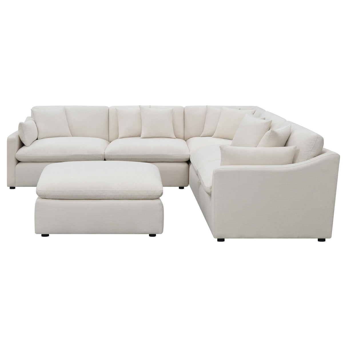 Hobson Ivory 6-piece Upholstered Modular Sectional Sofa from Coaster - Luna Furniture