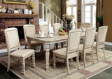 Holcroft Antique White/Ivory Dining Table from Furniture of America - Luna Furniture