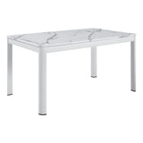 Hollis White/Beige Stone Top Dining Set from Homelegance - Luna Furniture