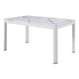 Hollis White Stone-Top Dining Table from Homelegance - Luna Furniture