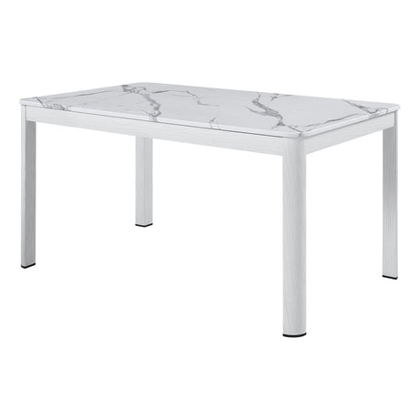 Hollis White Stone-Top Dining Table from Homelegance - Luna Furniture