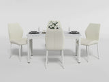 Hollis White Stone-Top Dining Table from Homelegance - Luna Furniture