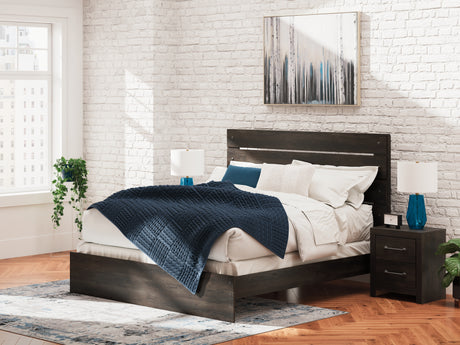 Hollivern Dark Gray King Panel Bed from Ashley - Luna Furniture