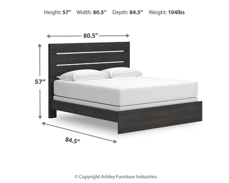 Hollivern Dark Gray King Panel Bed from Ashley - Luna Furniture