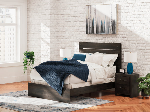 Hollivern Dark Gray Queen Panel Bed