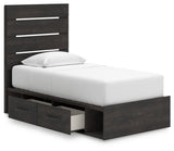 Hollivern Dark Gray Twin Panel Bed with Storage from Ashley - Luna Furniture