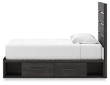 Hollivern Dark Gray Twin Panel Bed with Storage from Ashley - Luna Furniture