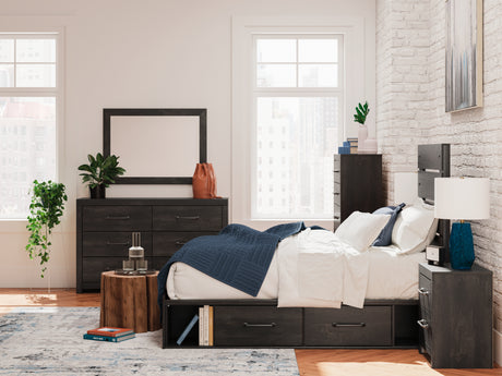 Hollivern Dark Gray Twin Panel Bed with Storage from Ashley - Luna Furniture