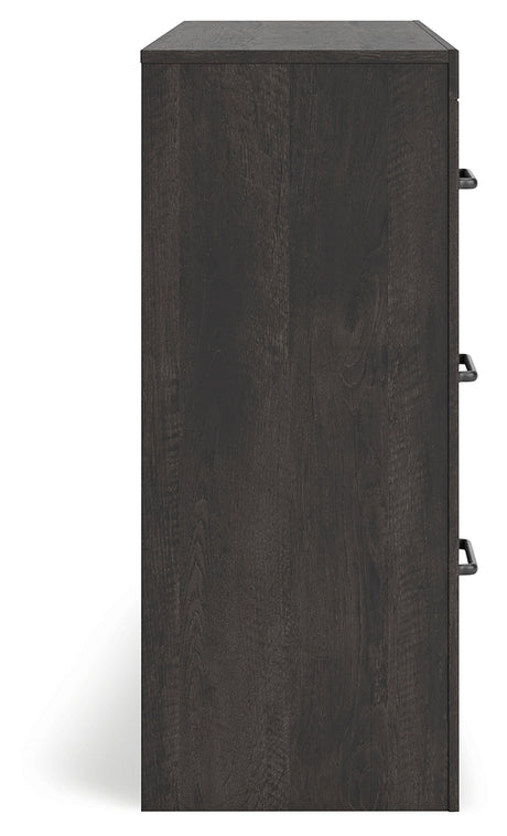 Hollivern Full Panel Bed with Dresser and Nightstand in Dark Gray from Ashley - Luna Furniture