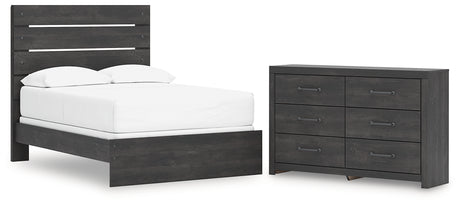 Hollivern Full Panel Bed with Dresser in Dark Gray from Ashley - Luna Furniture