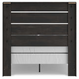 Hollivern Full Panel Bed with Mirrored Dresser, Chest and Nightstand in Dark Gray from Ashley - Luna Furniture
