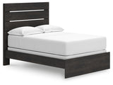 Hollivern Full Panel Bed with Mirrored Dresser in Dark Gray from Ashley - Luna Furniture