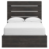 Hollivern Full Panel Bed with Storage with Dresser and Nightstand in Dark Gray from Ashley - Luna Furniture