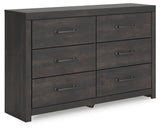 Hollivern Full Panel Bed with Storage with Dresser and Nightstand in Dark Gray from Ashley - Luna Furniture