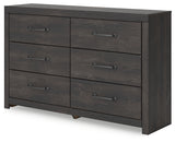 Hollivern Full Panel Bed with Storage with Dresser and Nightstand in Dark Gray from Ashley - Luna Furniture