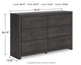 Hollivern Full Panel Bed with Storage with Dresser and Nightstand in Dark Gray from Ashley - Luna Furniture
