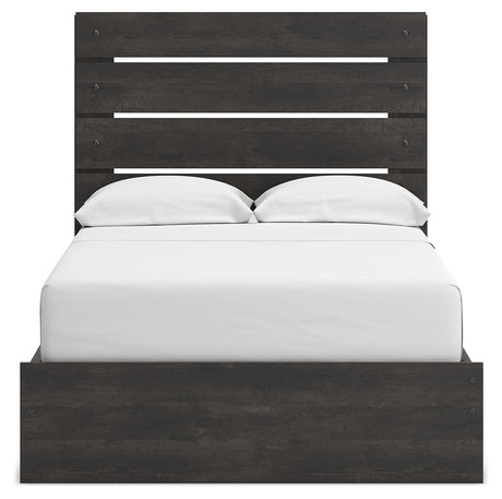 Hollivern Full Panel Bed with Storage with Dresser and Nightstand in Dark Gray from Ashley - Luna Furniture