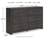 Hollivern Full Panel Bed with Storage with Dresser in Dark Gray from Ashley - Luna Furniture