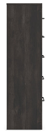Hollivern Full Panel Bed with Storage with Mirrored Dresser, Chest and Nightstand in Dark Gray from Ashley Furniture - Luna Furniture