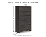 Hollivern Full Panel Bed with Storage with Mirrored Dresser, Chest and Nightstand in Dark Gray from Ashley Furniture - Luna Furniture
